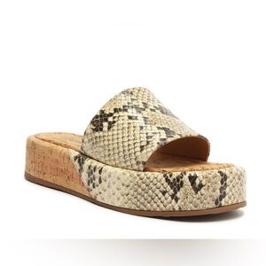 SCHUTZ YARA SNAKE-EMBOSSED LEATHER SANDAL